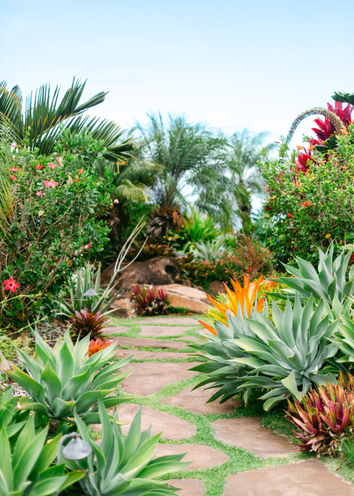 Tropical gardens at Punakea Farm on Maui